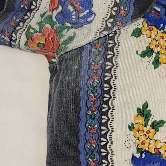 Tory Burch Medium Floral Print T-shirt Dress Navy Flower & Logo Print - Picture 7 of 16